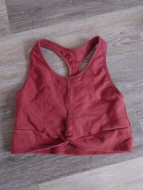 Ribbed Twist-Front Racerback Crop Top